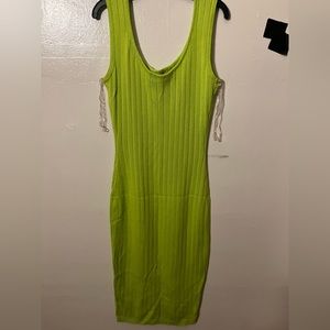 Neon green body dress